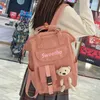 School Bags Women Green Laptop Book Bag Girl Nylon Travel Kawaii Lady Student Backpack Trendy Female College Fashion