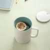 Tasses simples Morandi Couleur de grande capacité en céramique avec cuillère et couvercle tasse de lait de café