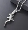 Z10076 SILVERKLAND LIZARD CREMATION SIERADE MET AS GELOVENDE PET Roestvrij staal herdenkingsroeps urn kettinghouder Souvenir Pend5689661