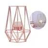 Ljushållare Metal Rose Gold Fashion Nordic Geometric Iron Candlestick Wall Table Ornament Home Decor Romantic Valentines Day