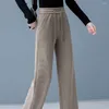 Women's Pants Women Sweatpants Comfortable Drawstring Elastic High Waist Wide Leg With Pockets Soft Breathable Casual For Ladies