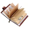 男性向け革旅行ジャーナルノートブック女性5.2 x 4インチ - 赤ワイン補充可能なノートブックジャーナル6レザーバウンドトラベル240417