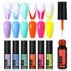 Nail Polish LILYCUTE 5ml Nail Art Gel Liner Polish Kit 14 Colors For UV/LED Paint Nails Drawing Polish DIY Painting Varnish Liner Gel Tool Y240425