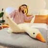 Långt hår Big White Goose Throw Pillow Net Red Tiktok Samma kreativa simulering Matkast Kudde Rolig Plush Toy Birthday