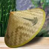 1 pc Chinese retro bamboe rattan visser hoed handgemaakte weefstroom bucket toerisme regendans rekwisieten kegel vissen sunshade 240415