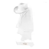 Headpieces 1set handgemaakte bruidegom bruid cowgirl hoed bruids schouderband westerse glans witte zwarte fedora met garensluier