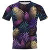 Erkekler Sıradan Gömlek Moda Günlük Hawaii Tropikal Bitkiler Grafik T Shirts Erkek Yaz Boş Zamanlı Tatil Basılı Yuvarlak Boyun Büyük Boy Kısa Kollu Üstler 240424