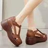 Zapatos de vestir moda retro verano mujer cuñas sandalias