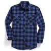 Skjortor Fall Men's Flanell Plaid LongSleeved Casual Button Shirt USA Regular Fit Size S till 2xl, klassisk rutig, dubbelfickdesign