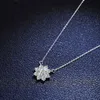 Sterling Sier 925 Pendant Moissanite Necklace Womens Suower Classic Six Claw Snow Live