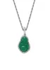 Collane a pendente Catena di corda in acciaio inossidabile Micro pavimentazione zircone cubico verde naturale pietra naturale Buddha Pendantsnecklace per uomini e wome2333585