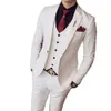 Tuxedos Jackets Wear Formal White Weddi Mens Groom Men's Suits Slim Fit 3 Pieces Sets Stylish Designer Prom Suit Blazer Grey Costume Homme Mariage