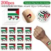 10-200pcs Palestine Face Arm Stickers Water Transfer Sticker Vibrant Colors Palestine Flag Tattoo Sticker Effortless Removal 240425