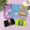 BT89 Hondenkleding Leuke cartoon Pet Dog Clothersummer Dunne Mesh Dog Cat Vest Cat Teddy Pomeranian Pet Puppy Ademende Cool Clothing Dog Costume D240426