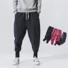 Spodnie dresowe Hip Hop Linen Cotton Harem Pants Men Solid Elastyczne talia joggery nowe workowate spodnie Dasualne spodnie Mężczyźni