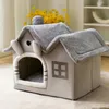 Carriers Catiers Casas Cats de dos pisos de dos pisos Nido Four Seasons House Universal Cama de perros Pequeño Suministro de mascotas desmontable y lavable 240426