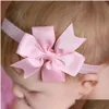 Hair Accessories Cute Bow Tie Headband Band Diy Handmade Grosgrain Ribbon Elastic Hairband Baby Kids 30 Colors Drop Delivery Maternity Otv6K