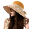 Bérets Adulte Crochet Bucket Hat plage pliable avec dentelle à bowknot respirant
