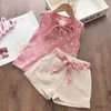 Одежда наборы летние дети девочки юбка для одежды детский мультфильм девочки девчонка узор котта детские спортивные малыши трексутис 0-4 года
