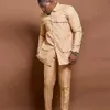 No estilo africano, elegante e elegante penteado e calça de 2 peças de festas de casamento masculino para homens de roupas de roupas 240412