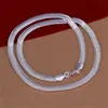 gåva 6mm mjuk orm benhalsband sterling silver platta halsband stsn193 helt nytt mode 925 silverkedjor halsbandsfaktor286k