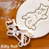 Stampi per cutte di cookie a forma di gatto fai -da -te stampo carino 3d kitty gatto da gatto stampo per bambini per bambini cuochi di cookie da forno utensili da forno