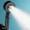 Bathroom Shower Heads 3pcs Adjustable Black Shower Head High Pressure Water Saving Shower Head With 5 Modes+Wall Mounted Bracket+Hose