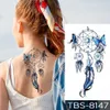 Tatuagem Transferência de tatuagem Impermeável Tattoo Tattoo Adesivo azul Rosa Mandala Henna Flash Tattoos Tiger Butterfly Body Art Arm Fake Tatoo Mulheres Mulheres 240427