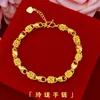 Beaded Joyria Womens 24K Matte Gold Broslet Au 750 999 настоящая любовь Pixiu Transfer Beads Регулируемая длинная цепь