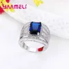 Cluster Anneaux Top Vendre Charmant Banque de bague Crystal Banquet Bleu Bleu brillant