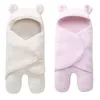 Couvertures en polaire en polaire tissu bébé bébé fille swaddle somniver enveloppe couverture po propul sweat à sweat d'oreille