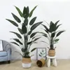 Decorative Flowers Artificial Green Plant Canna Potted Fake Trees Large Simulation Bird Of Paradise Decoration