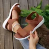 Casual Shoes Summer Designer Sandaler Kvinnor Sticke Elastic Pu Wedge Slip On Lightweight Walking Women bekväm kvinna