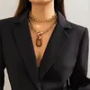 Punk Multi -Way -Cuban Link Choker Naszyjnik dla kobiet Dziewczęta Lekkie CCB Chunky Cain Link Naszyjnik