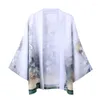 Vêtements ethniques Kimono 2024 Fashion Japonais Style Samurai Cardigan Shirts décontractés Male Summer HARAJUKU Streetwear mince manteau