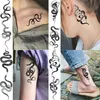 Tatuering överföring 18 ark liten orm tillfällig tatueringar för män kvinnor nacke händer falska tatuering klistermärken diy liten svart orm tatueringar semester 3d 240426