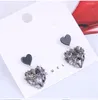 Boucles d'oreilles kymyad coréen cz cristal coeur coeur femme brillante bijoux en pierre grise