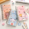 Kawaii Korean Style Binder Notebook Cute Bear Transparent Looseleaf Detachable Planner Notepad Todo Lists Stationery 240409