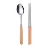 Abendessensets Kit Cutlery Löffel Mittagessen Stahl Reisen mit Büro Utensilien Box -Stäbchen tragbar für Fork Case Silberwaren Set Edelstahl