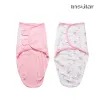 Robes insulaires 2 pcs / ensemble Baby Sleeping Sac Cocoon NOUVELLES NOUVEAU COTTON TRAIT BÉBÉ SWADDLES EN VIGNEMENTS COUVRONNES SEMBR SECH pendant 07 mois