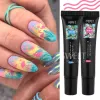 Gel 6pcs stempelende gel voor nagellak kleurrijke roze blauw groene overdracht sjabloon gel schilderij hybride vernis afwezig van manicure decor