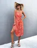 Повседневные платья женские летние A-Line Midi Dress Ladies Spaghetti Bandeau Bandeveless Blend S-XL на 2024