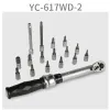 Narzędzia Rowerhand YC617WD2 Zestaw klucza momentu obrotowego 1/4 '' 3/4/5/6/8/10 mm // T15/T20/T25/T27/T30/T40/PH2/PH3