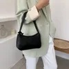Totes Mode Frauen Schulter -Unterarm -Taschen lässig Damen reine Farbe kleine Geldbörsen Handtaschen eleganter Pu Leder Hobo