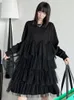Casual Dresses Eshin Round Collar Long Sleeve Patchwork Gauze Mini Short Dress For Women 2024 Autumn Fashion Feamle Y2k TH5887