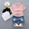 Clothing Sets New Summer Hot Sale Toddler Kids Baby Boys Shirt Cartoon Tops Denim Shorts Pants Outfits Set Baby Clothes