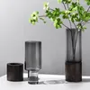 Wazony design kolorowy szklany wazon estetyczny przezroczysty czarny sandyczny salon małej dekoracji