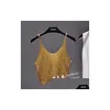 Camisoles Tanks Sparkling Sequins Half Waist Rendre Knitwear Hollowout est y condole Top Streetwear Cropped Woman Tops Summer 230508 DH49Q