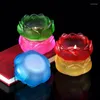 Kandelhouders Multicolor Glass Lamphouder Boeddhistische beker Mini Romantische lotus Flower Candlestick Tibetan Supply Boeddha Tafel Decoratie