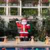 Outdoor games Wholesale yard Decoration balloon inflatable Christmas Tree Santa Claus gifts bag model on back for Festival advertising with blower by express